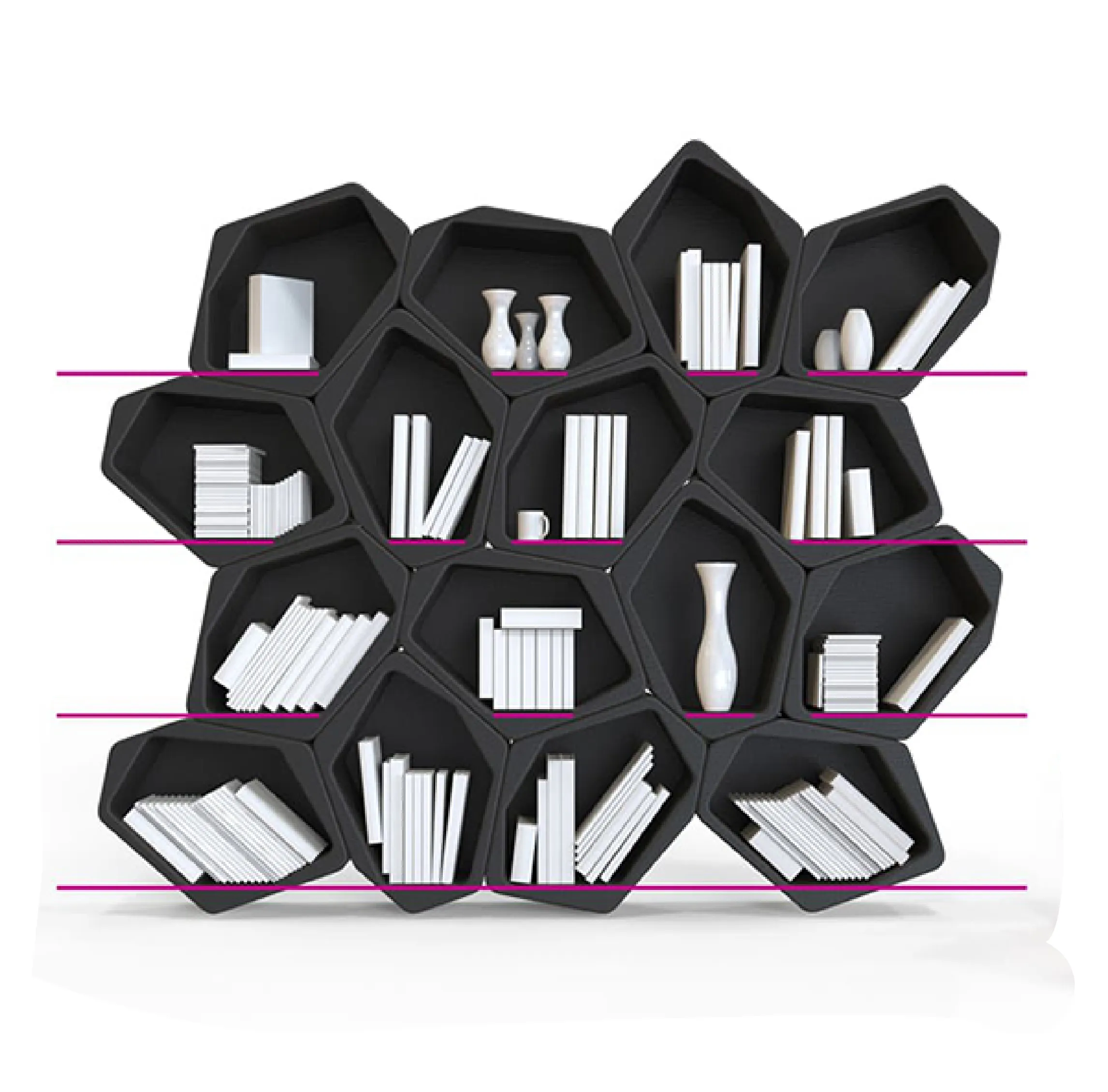 Unique Honeycomb-Shaped Bookshelf for Books and Decor