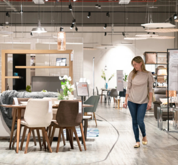 A lady shopping for home furniture