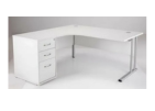 Corner office desk in white color