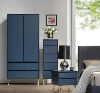Blue color matt finish furniture