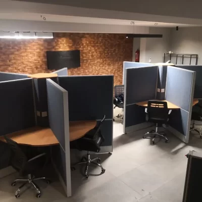 Customised Private workspaces with dividers in a shared office