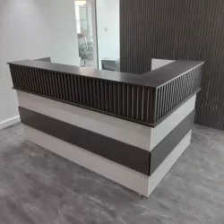 Modern wooden finish office reception desk