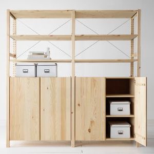 Wooden storage shelving