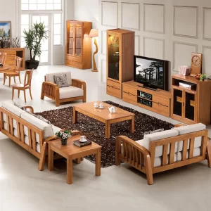 Elegant custom wooden furniture set for your home’s cozy living space