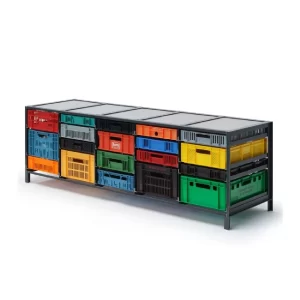 Industrial and Commercial Multicolored plastic crate storage cabinet